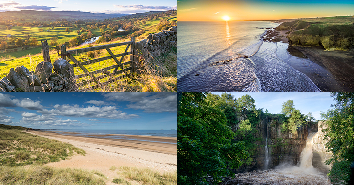 Landscape images of Durham Dales countryside and Durham Heritage Coast beaches